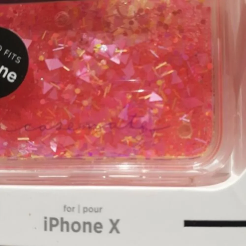 Case-Mate Waterfall Glow Pink Glitter Case For iPhone X/Xs Glow in the Dark New
